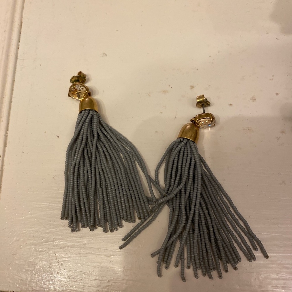 Grey tassel earrings